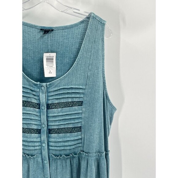 Torrid Blue Tank Top Boho Sz 2X NWT - Picture 2 of 5